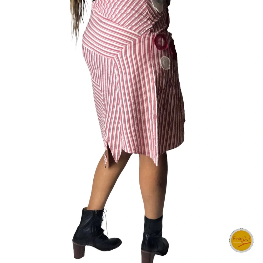 PARALLEL Skirt, Red and White Size 10/12 EUC
